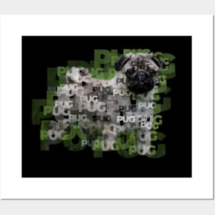 Pug Photo Typography Posters and Art